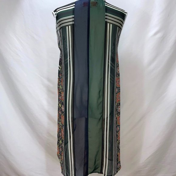 Anthropologie Clover Canyon Long Light Chiffon Top Oversized Sleeveless Tunic - Picture 7 of 11